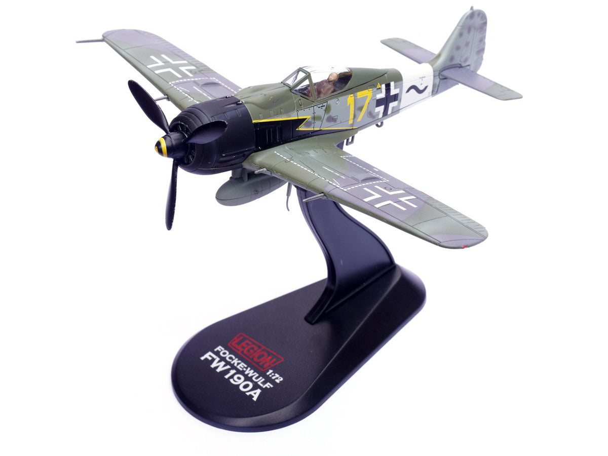 Focke-Wulf Fw 190A Aircraft "Yellow 17 24-Victory Ace Willi Unger 12./JG 3 Udet Germany" (1944) German Luftwaffe 1/72 Diecast Model Airplane by Legion-3