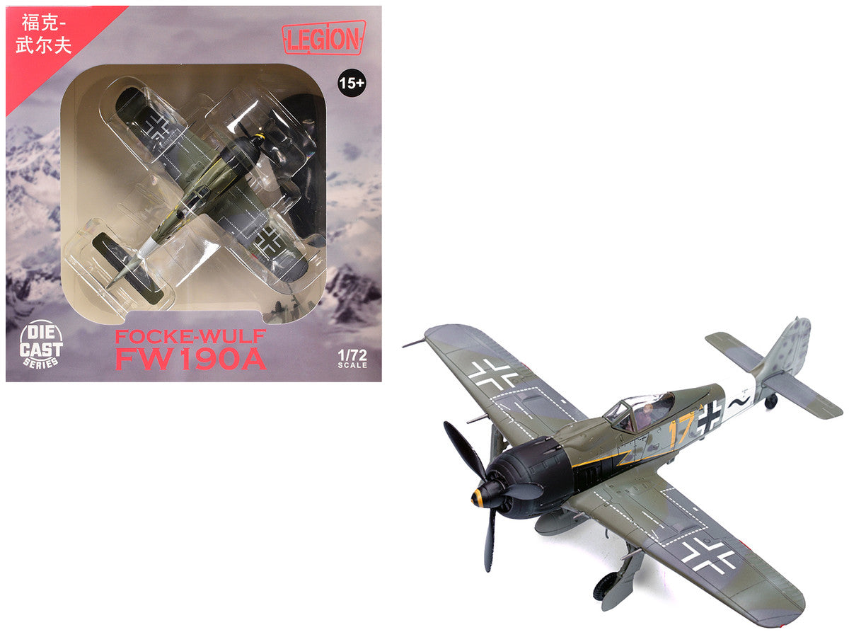 Focke-Wulf Fw 190A Aircraft "Yellow 17 24-Victory Ace Willi Unger 12./JG 3 Udet Germany" (1944) German Luftwaffe 1/72 Diecast Model Airplane by Legion-4