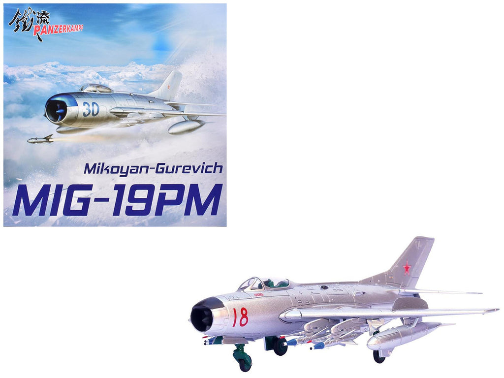 Mikoyan-Gurevich MiG-19PM Farmer-E Fighter Aircraft "Red 18" Soviet Air Force 1/72 Diecast Model by Panzerkampf-0