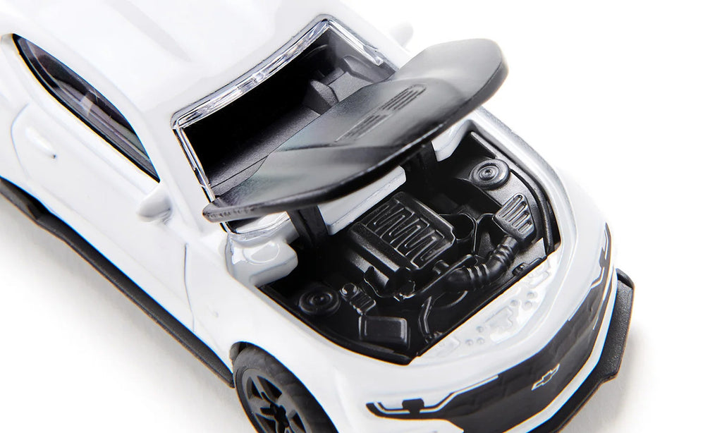 Chevrolet Camaro White with Black Hood Diecast Model Car by Siku-3