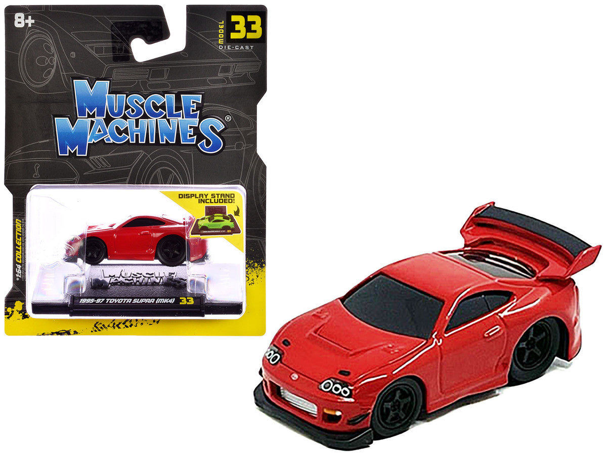 1995-1997 Toyota Supra (MK4) Red 1/64 Diecast Model Car by Muscle Machines-0
