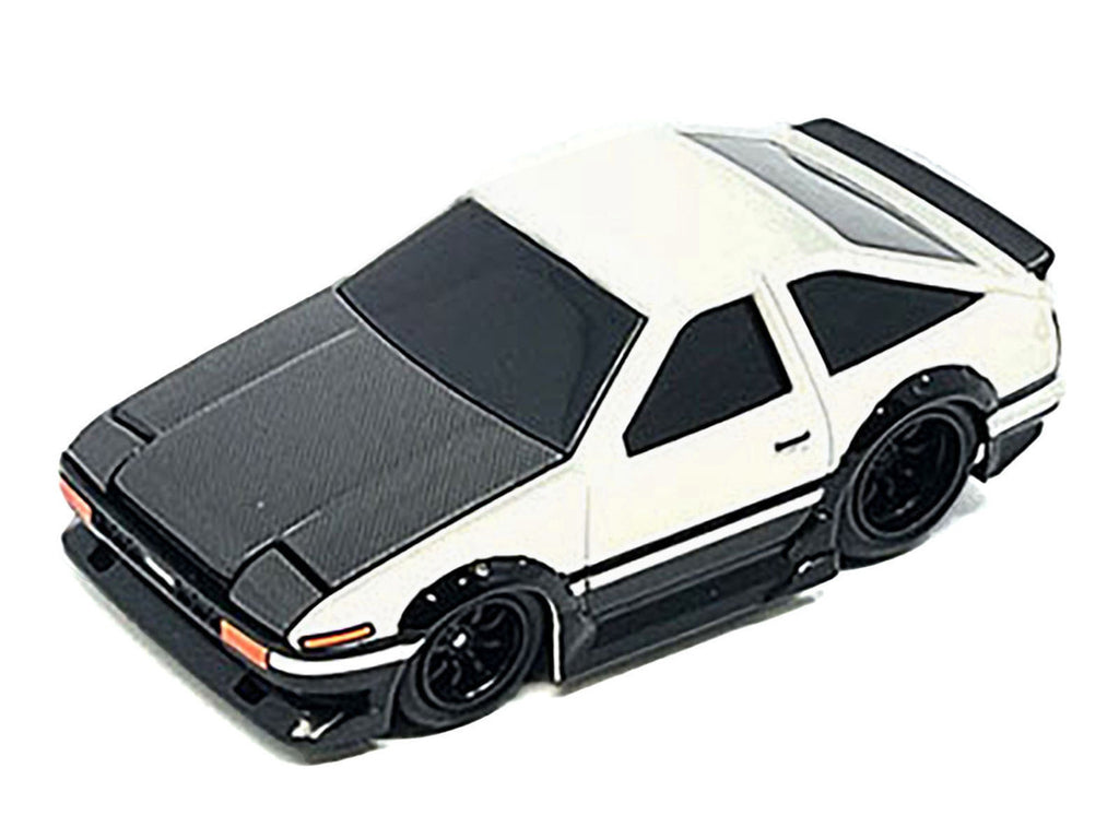 1983 Toyota Sprinter Trueno (AE86) White with Carbon Hood 1/64 Diecast Model Car by Muscle Machines-1