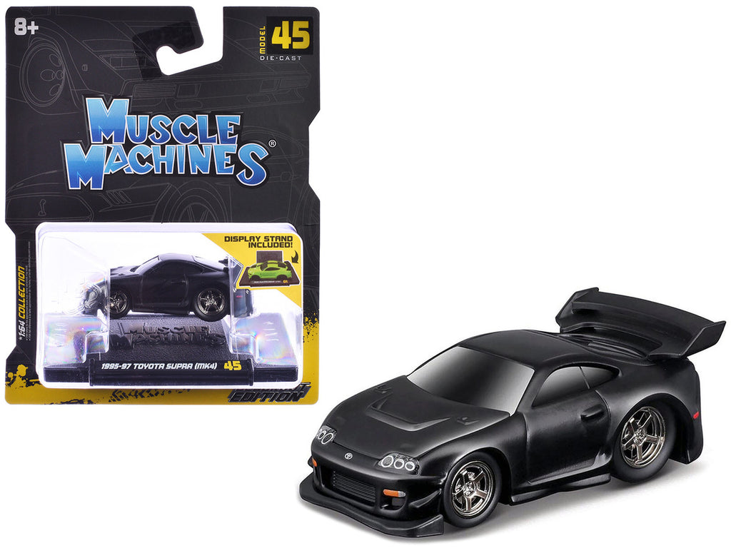 1995-97 Toyota Supra (MK4) Matt Black 1/64 Diecast Model Car by Muscle Machines-0