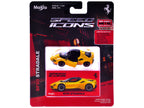 Ferrari SF90 Stradale Yellow with Black Top "Speed Icons" Series 1/64 Diecast Model Car by Maisto-2