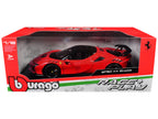 Ferrari SF90 XX Stradale Red with Black Top "Race + Play" Series 1/18 Diecast Model Car by Bburago-3