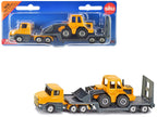 Truck with Low Loader Trailer and Front Loader Yellow Diecast Model by Siku-0