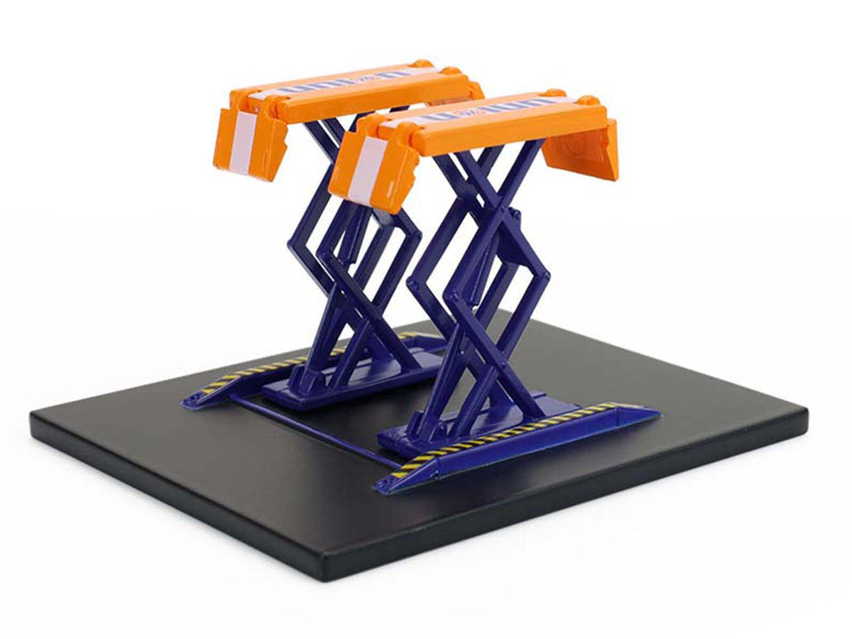 Automotive "Double Scissor Lifts" Series #2 Set of 3 pieces 1/64 Diecast Models by Greenlight-0
