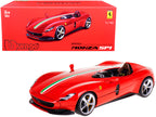 Ferrari Monza SP1 Red with Italian Flag Stripes "Signature Series" 1/18 Diecast Model Car by Bburago-0