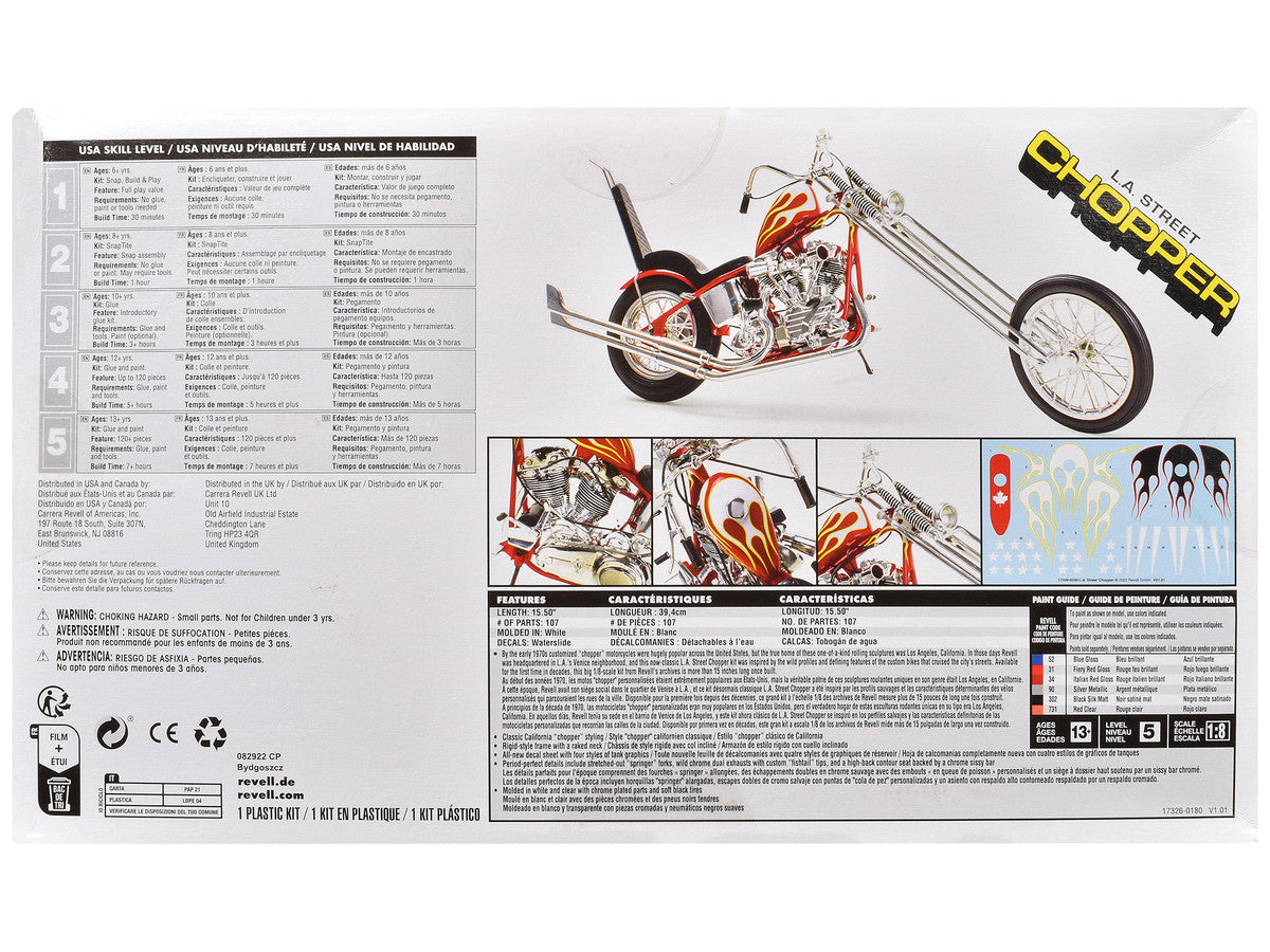 Level 5 Model Kit LA Street Chopper Motorcycle 1/8 Scale Model by Revell-2
