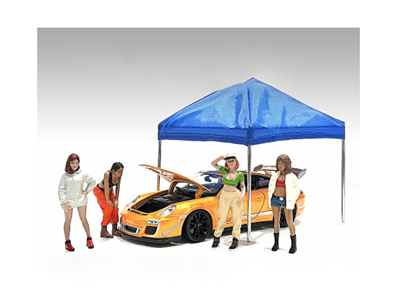 "Hip Hop Girls" 4 Piece Figure Set for 1/24 Scale Models by American Diorama-0