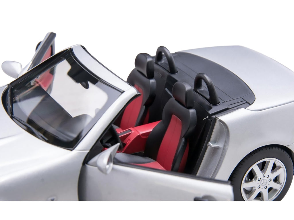 1996 Mercedes-Benz SLK Convertible Brilliant Silver Metallic 1/18 Diecast Model Car by Norev-2