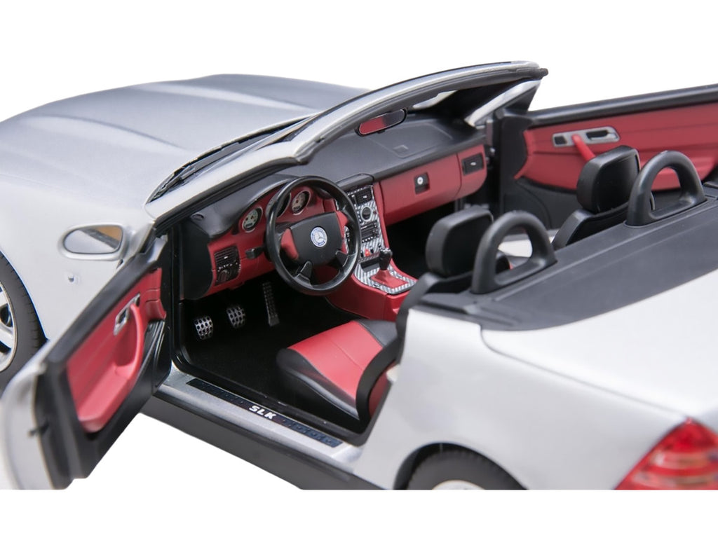 1996 Mercedes-Benz SLK Convertible Brilliant Silver Metallic 1/18 Diecast Model Car by Norev-3