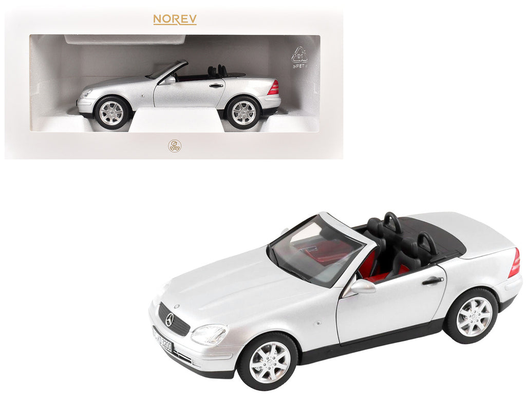 1996 Mercedes-Benz SLK Convertible Brilliant Silver Metallic 1/18 Diecast Model Car by Norev-0