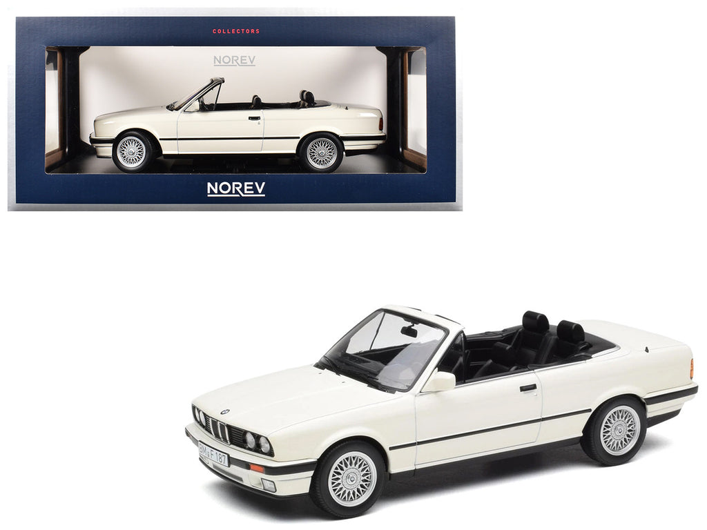 1991 BMW 325i Cabriolet Alpine White 1/18 Diecast Model Car by Norev-0