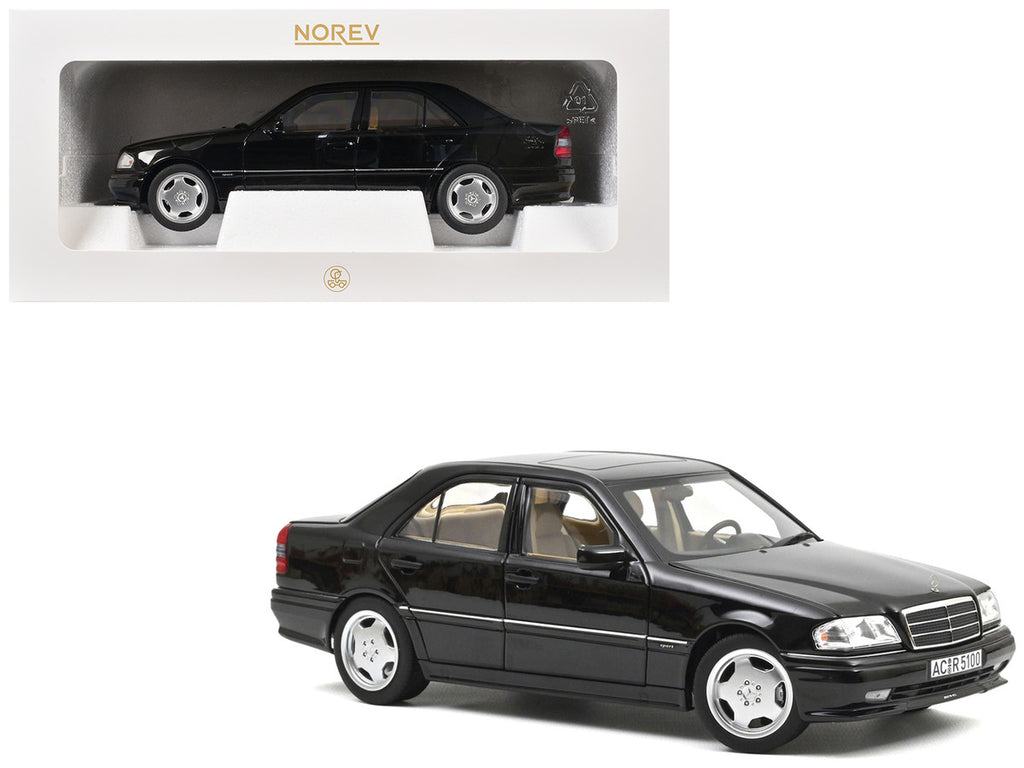 1993 Mercedes-Benz C36 AMG Black Metallic 1/18 Diecast Model Car by Norev-4