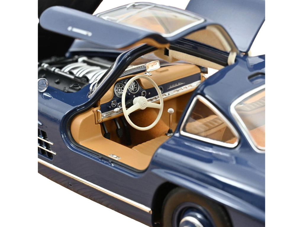 1954 Mercedes-Benz 300 SL Blue 1/18 Diecast Model Car by Norev-3
