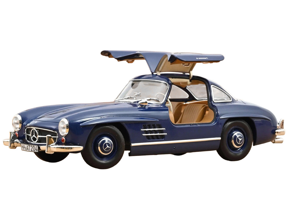 1954 Mercedes-Benz 300 SL Blue 1/18 Diecast Model Car by Norev-0