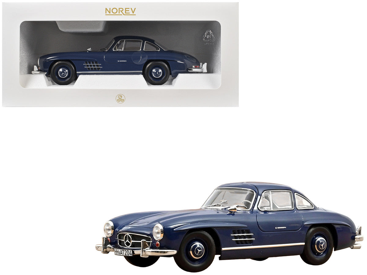 1954 Mercedes-Benz 300 SL Blue 1/18 Diecast Model Car by Norev-4