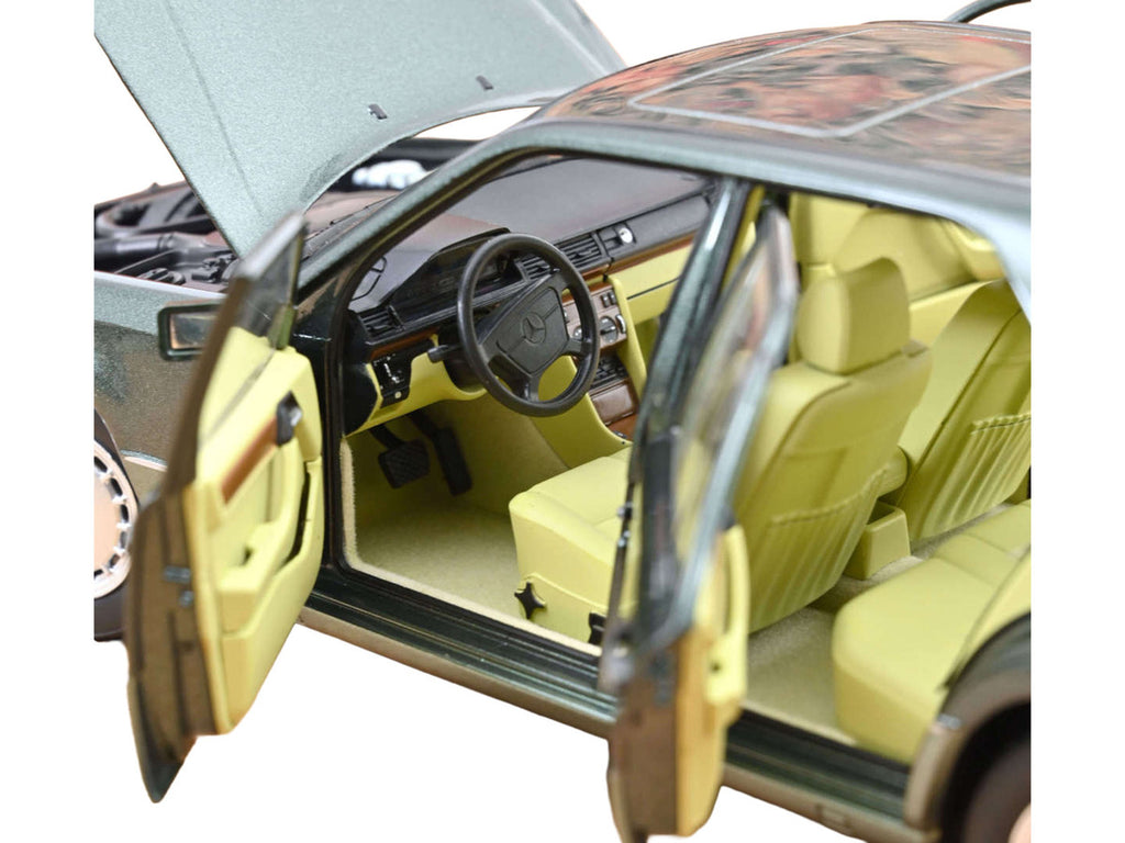 1990 Mercedes-Benz 230 E Night Green Metallic with Green Interior 1/18 Diecast Model Car by Norev-1