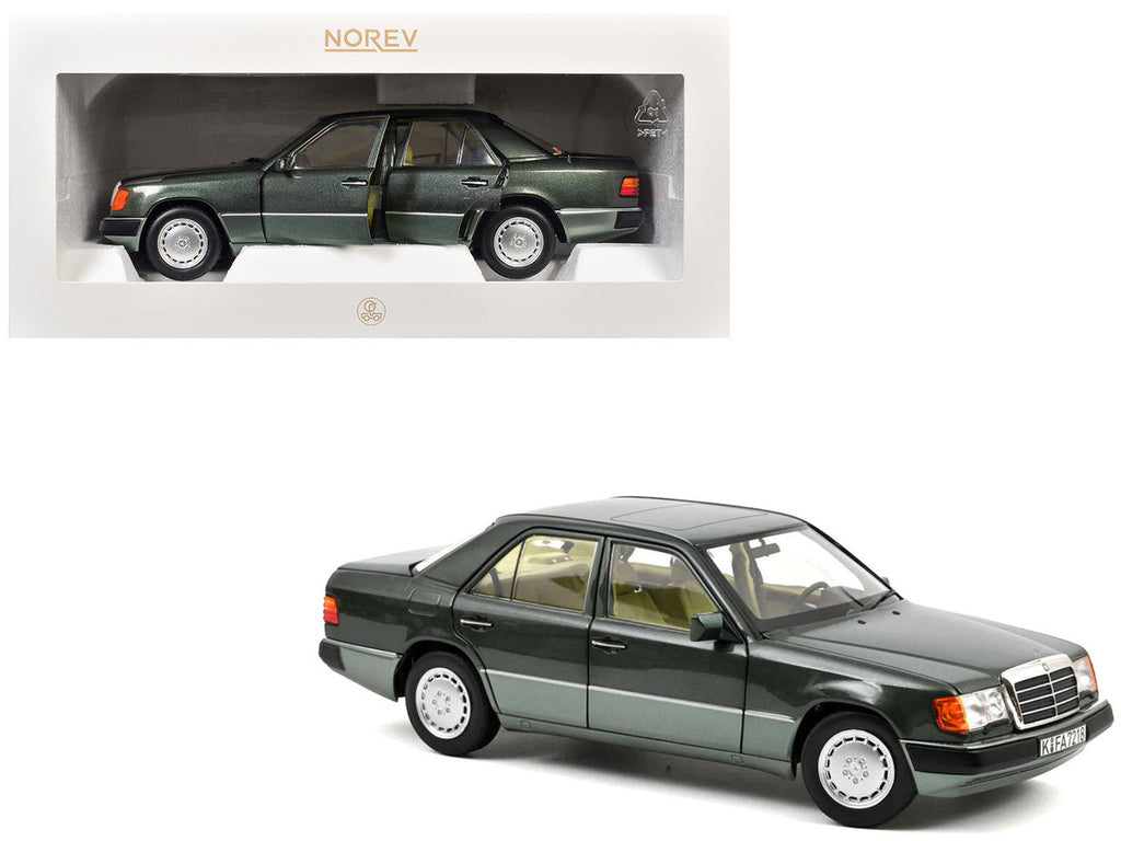 1990 Mercedes-Benz 230 E Night Green Metallic with Green Interior 1/18 Diecast Model Car by Norev-4
