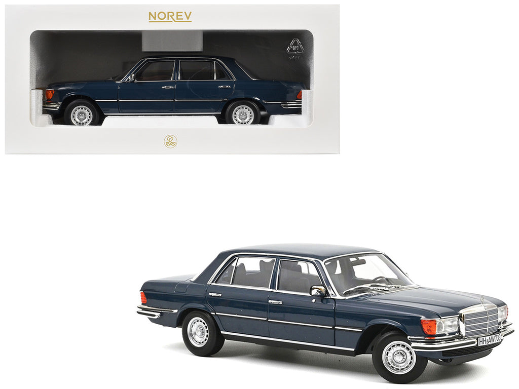 1979 Mercedes-Benz 350 SEL Hansa Blue 1/18 Diecast Model Car by Norev-4