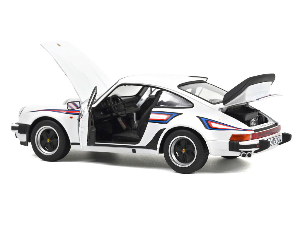 1980 Porsche 911 Turbo 3.3 White with Blue and Red Graphics 1/18 Diecast Model Car by Norev-0