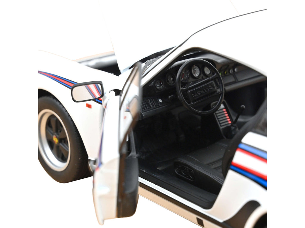 1980 Porsche 911 Turbo 3.3 White with Blue and Red Graphics 1/18 Diecast Model Car by Norev-3