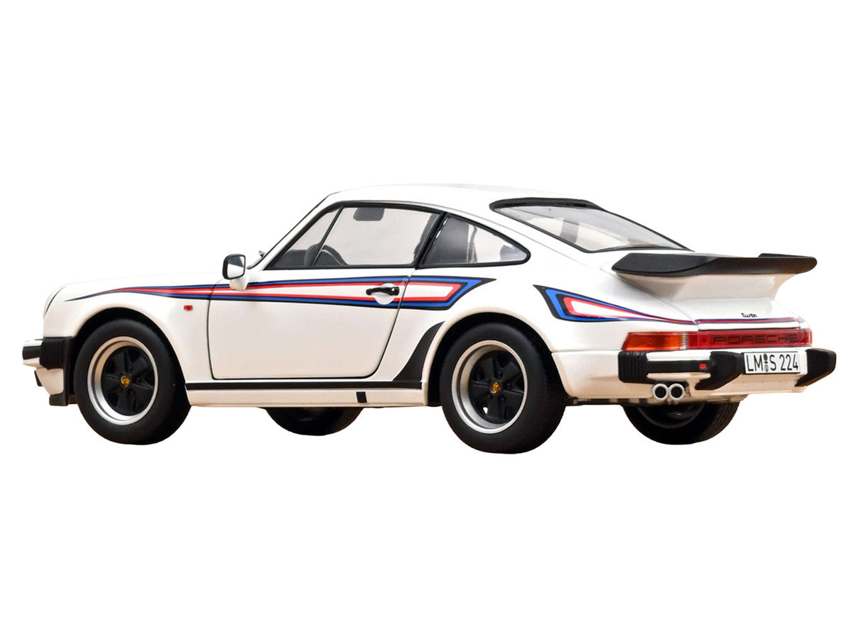 1980 Porsche 911 Turbo 3.3 White with Blue and Red Graphics 1/18 Diecast Model Car by Norev-1