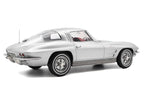 1963 Chevrolet Corvette Sting Ray Sebring Silver Metallic with Red Interior 1/18 Diecast Model Car by Norev-1
