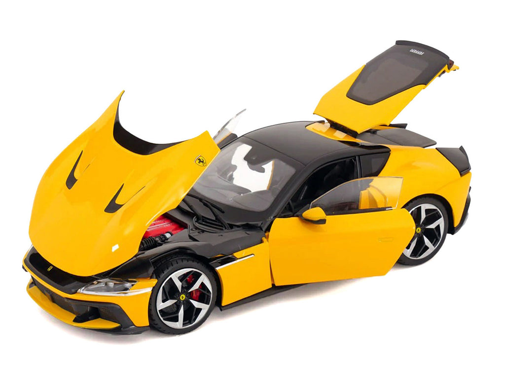 2024 Ferrari 12Cilindri Giallo Monza Yellow with Black Top 1/18 Diecast Model Car by Polistil-1