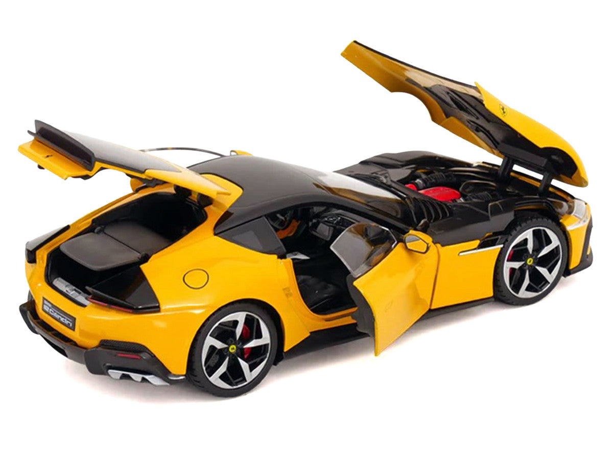 2024 Ferrari 12Cilindri Giallo Monza Yellow with Black Top 1/18 Diecast Model Car by Polistil-2