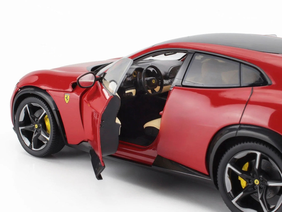 2022 Ferrari Purosangue Rosso Corsa Red with Black Top 1/18 Diecast Model Car by Polistil-0