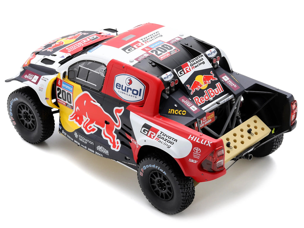 Toyota GR SKR HILUX T1+ Pickup Truck #200 Nasser Al-Attiyah - Mathieu Baumel "Toyota Gazoo Racing" Winner "Dakar Rally" (2023) with Acrylic Display Case 1/18 Model Car by Spark