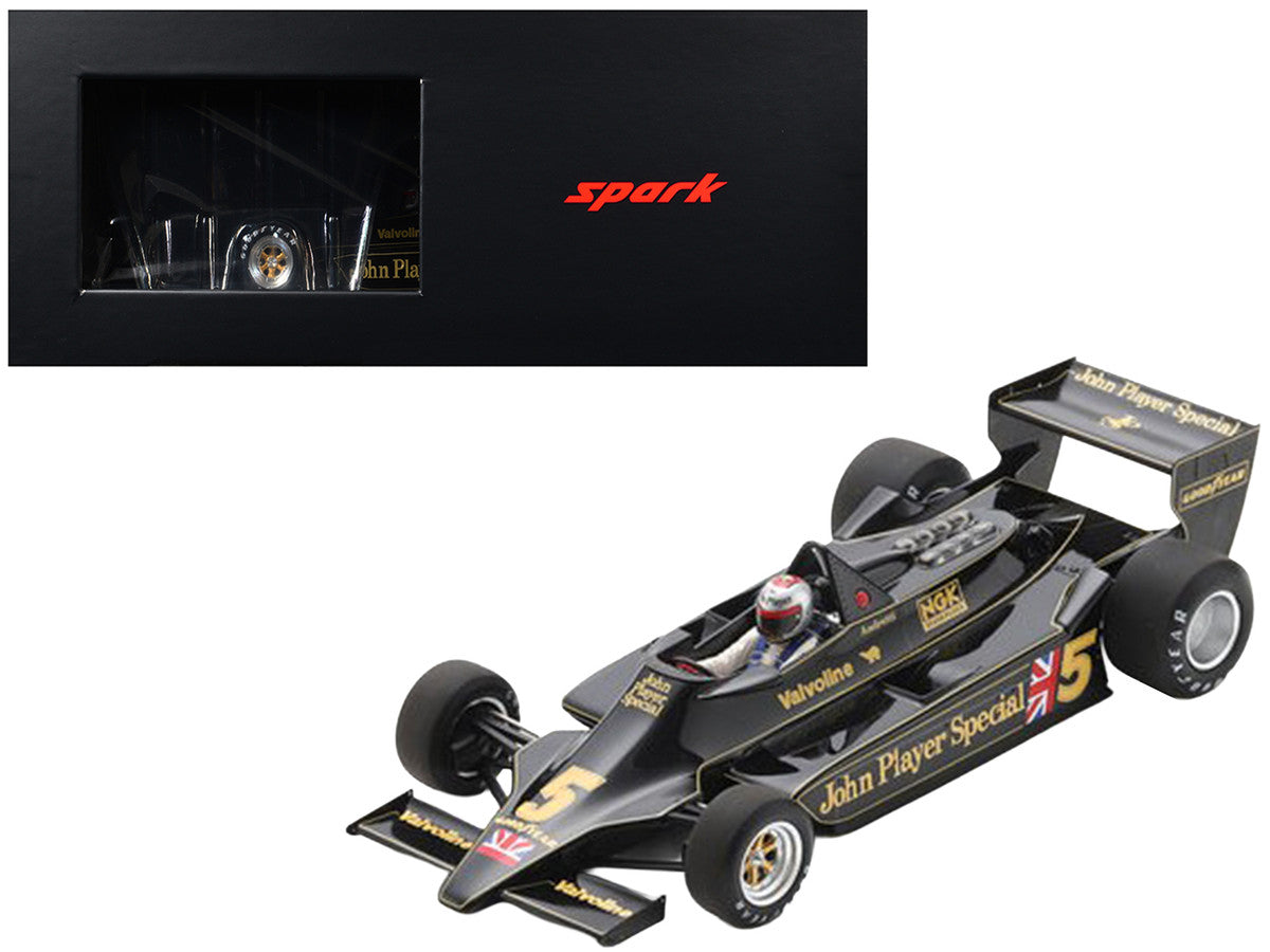 Lotus 79 #5 Mario Andretti "John Player Team Lotus" Winner Formula One F1 "Belgian GP" (1978) with Acrylic Display Case 1/18 Model Car by Spark-4