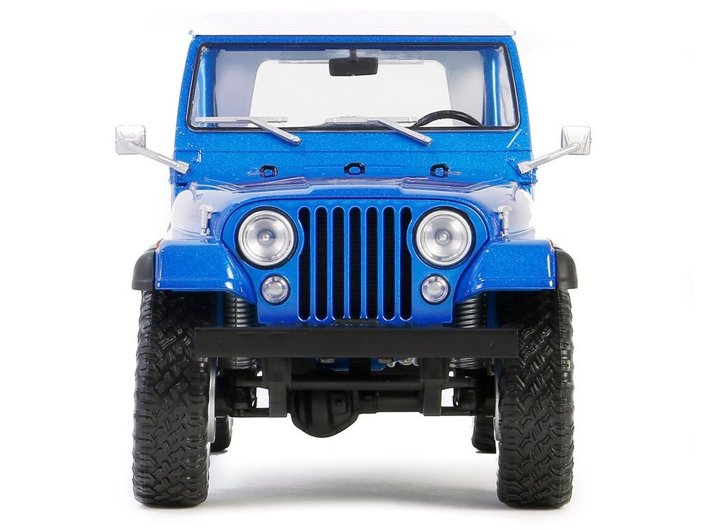 1978 Jeep CJ-7 Renegade Captain Blue Metallic with White Top "Artisan Collection" Series 1/18 Diecast Model Car by Greenlight-2