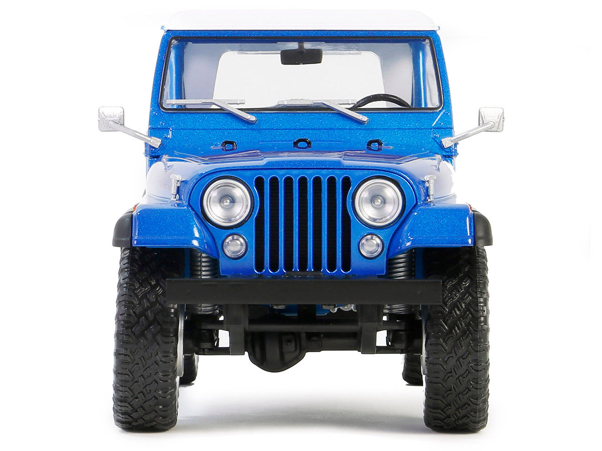 1978 Jeep CJ-7 Renegade Captain Blue Metallic with White Top "Artisan Collection" Series 1/18 Diecast Model Car by Greenlight-2