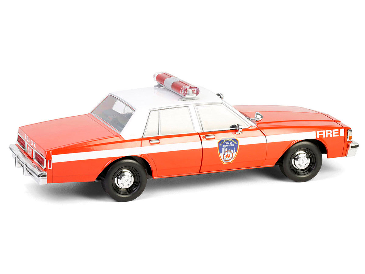 1987 Chevrolet Caprice 9C1 "FDNY (The Official Fire Department City of New York)" Red with White Top and Stripes "Artisan Collection" 1/18 Diecast Model Car by Greenlight-3