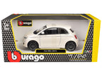 2023 Fiat 500e White 1/24 Diecast Model Car by Bburago-1