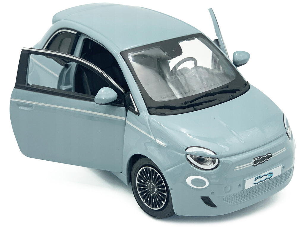 2023 Fiat 500e Light Blue 1/24 Diecast Model Car by Bburago-1