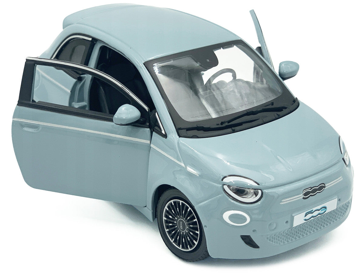 2023 Fiat 500e Light Blue 1/24 Diecast Model Car by Bburago-1