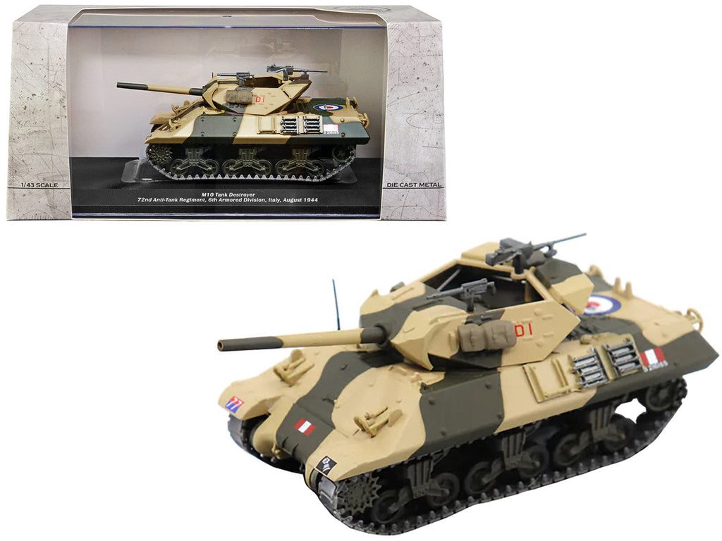 M10 Tank Destroyer D1 #77 "U.S.A. 72nd Anti-Tank Regiment 6th Armored Division Italy August 1944" 1/43 Diecast Model by AFVs of WWII-0