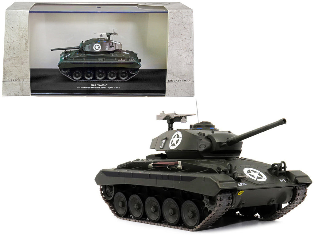M24 "Chaffee" Tank #3 "U.S.A. 1st Armored Division Italy April 1945" 1/43 Diecast Model by AFVs of WWII-0