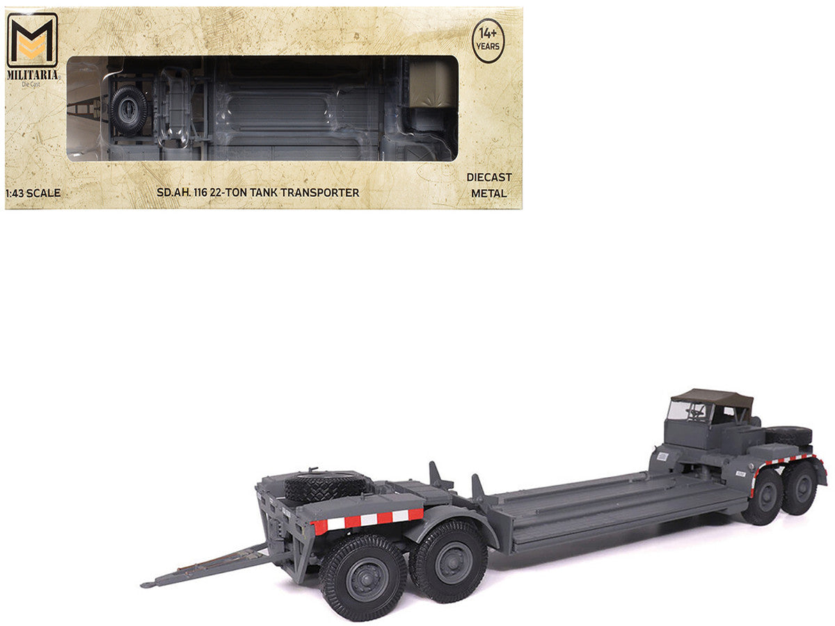 SD.AH. 116 22-Ton Tank Transporter Gray "German Army" 1/43 Diecast Model by Militaria Die Cast-3