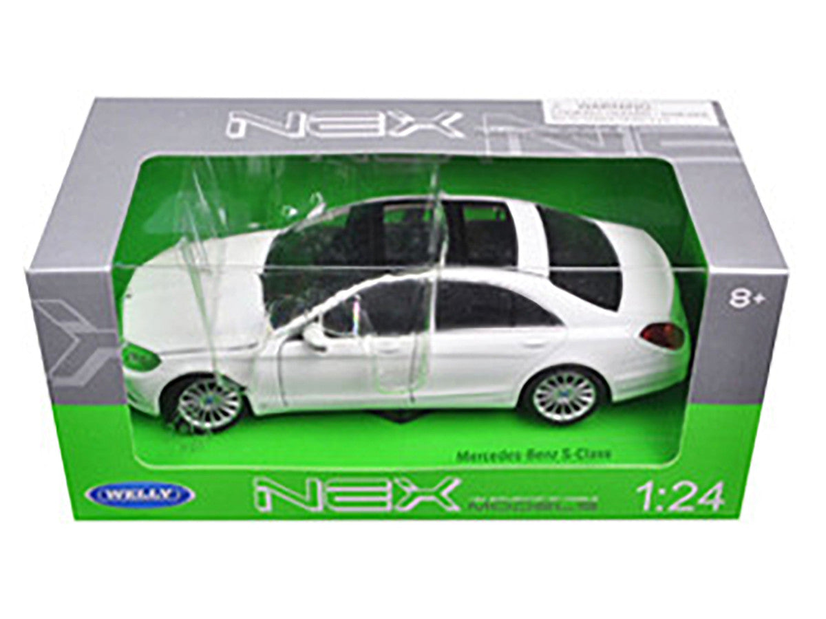 Mercedes Benz S Class with Sunroof White "NEX Models" 1/24 Diecast Model Car by Welly-2