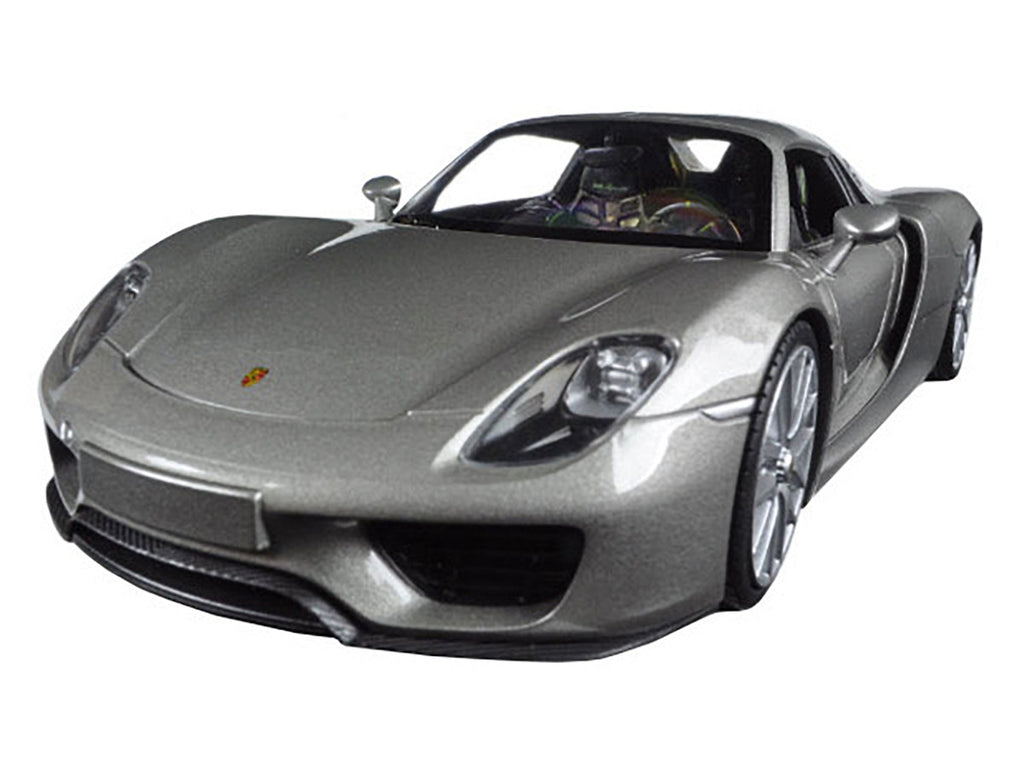Porsche 918 Spyder Silver Closed Roof 1/24 Diecast Model Car by Welly-1