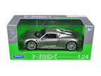 Porsche 918 Spyder Silver Closed Roof 1/24 Diecast Model Car by Welly-2