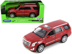 2017 Cadillac Escalade with Sunroof Red Metallic 1/24-1/27 Diecast Model Car by Welly-3