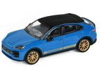 Porsche Cayenne Turbo GT Blue with Black Top and Gold Stripes 1/64 Diecast Model Car by Trends Hobby-1