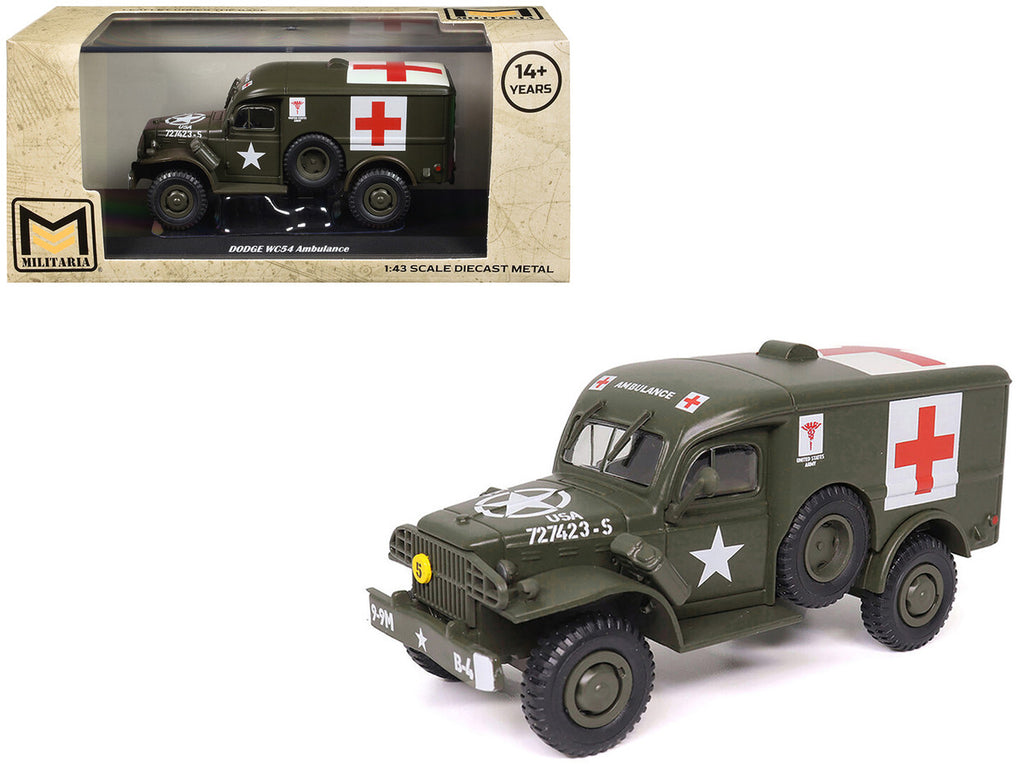 Dodge WC54 Ambulance Olive Drab "United States Army" 1/43 Diecast Model by Militaria Die Cast-3