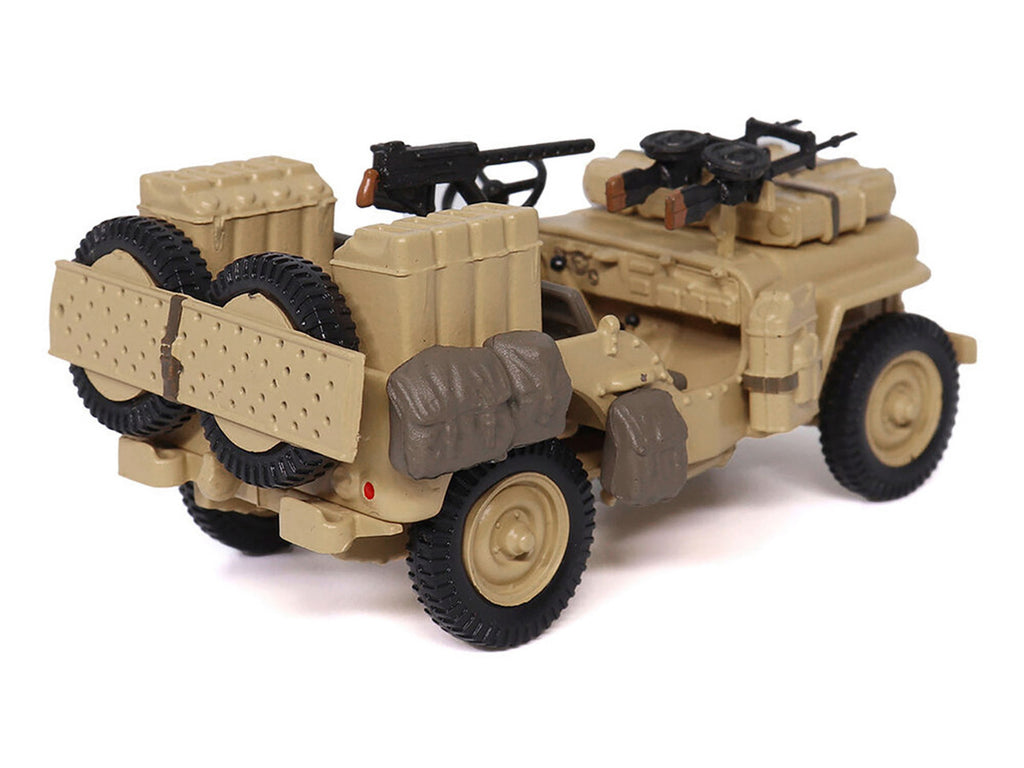 British SAS 1/4-Ton Willys Jeep with Vickers K Machine Gun Desert Sand "British Royal Army" 1/43 Diecast Model by Militaria Die Cast-1